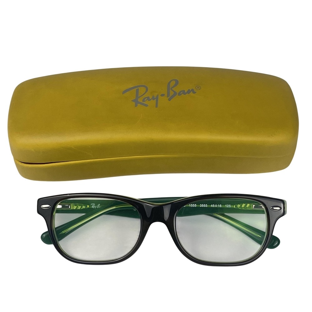 Ray-Ban Kids Eyeglasses Frames RB1555 3665 46-16-125 Brown Green w/ Case Square